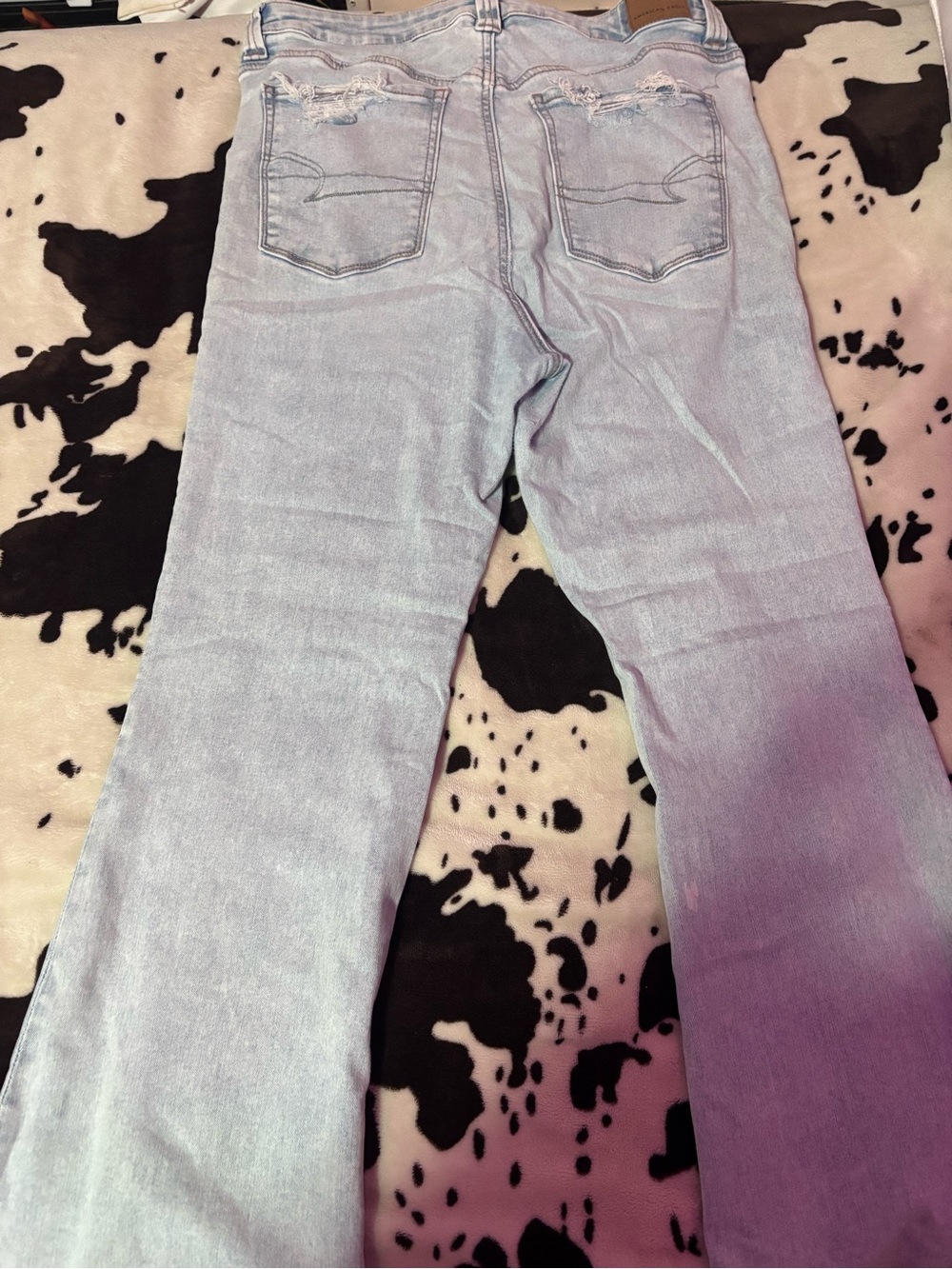 American Eagle Outfitters Light Blue Wide Leg Flare Jeans - Picture 4 of 5